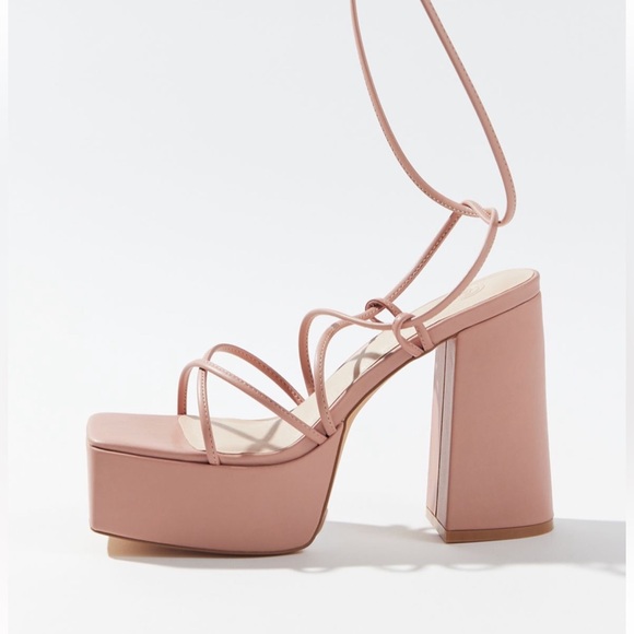 UO Beige Polly Strappy Platform Heel - Picture 5 of 9